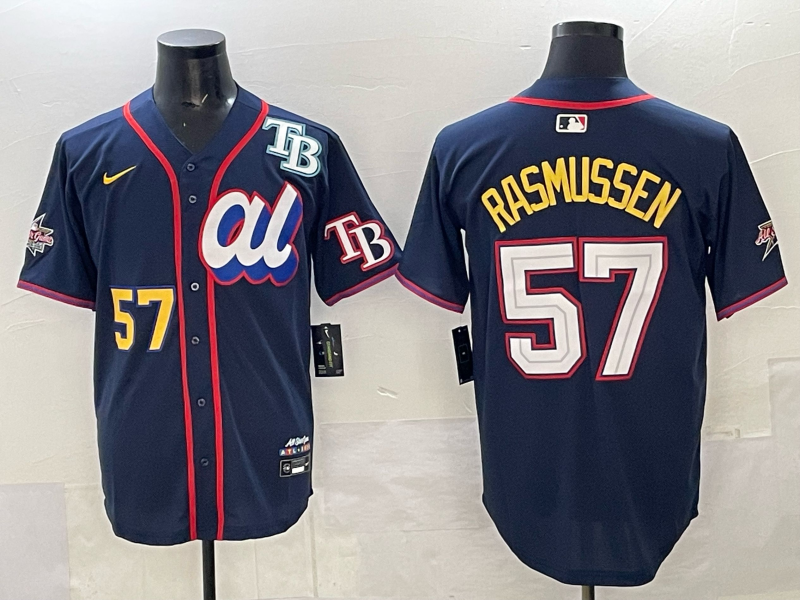 Men Texas Rangers #57 Rasmussen blue 2025 MLB All Star Jersey 006->texas rangers->MLB Jersey